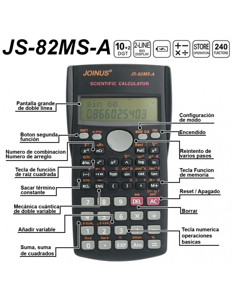 Calculadora Cientifica JS82MSA