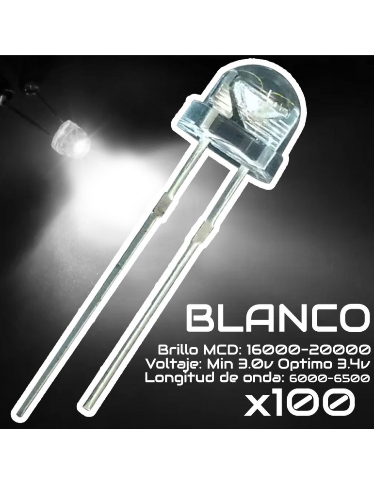 Led alta luminosidad bombín straw hat 5mm 100 unidades