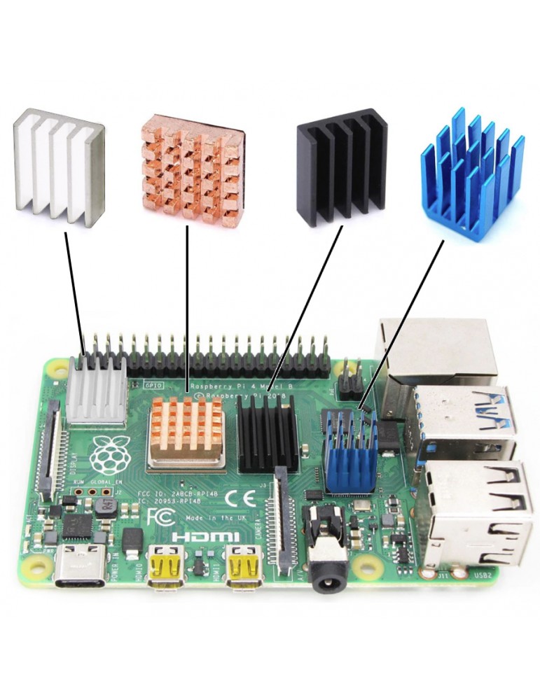 Set De 12 Disipadores Para Raspberry Pi 5029