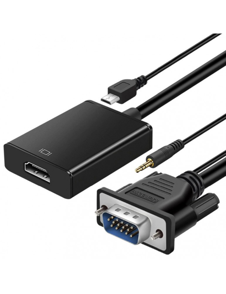 VGA-HDMI - Adaptador de VGA+Audio a HDMI, Convierte una salida de…