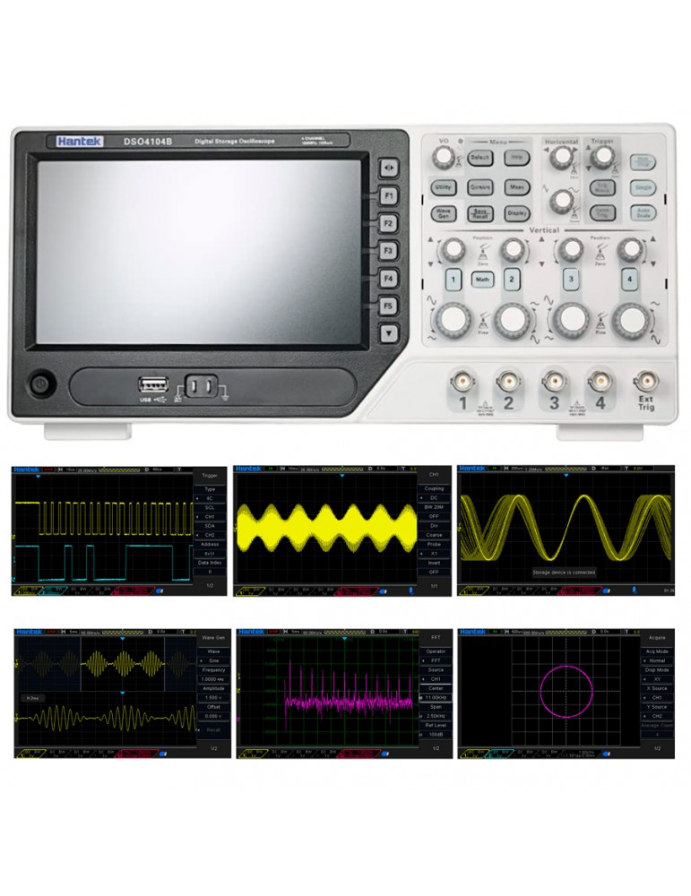 Osciloscopio Hantek DSO4104B 100MHz 1GS/s 4 Canales Generador De ...
