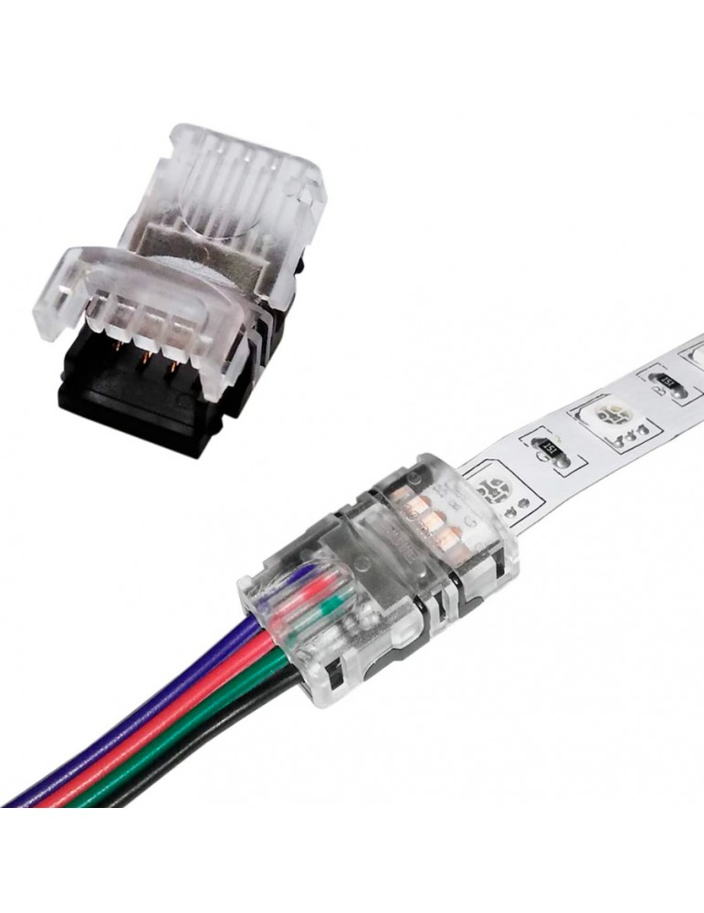 Conector Largo para Unir Tiras LED Cortadas RGB a 12VAC